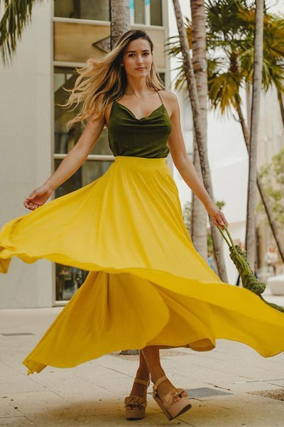 Chiffon High Waist Maxi Skirts