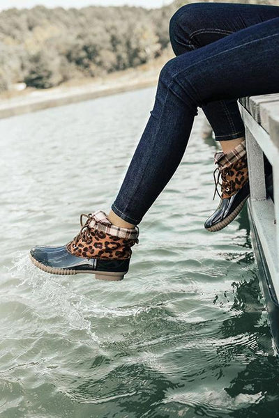 Leopard Lace Up Boots - girlyrose.com