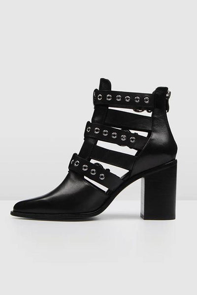 Hollow Buckle Ankle Boots - girlyrose.com