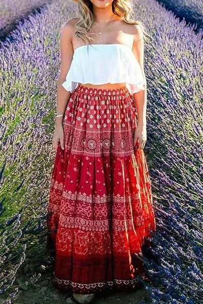 Floral Print Maxi Skirts