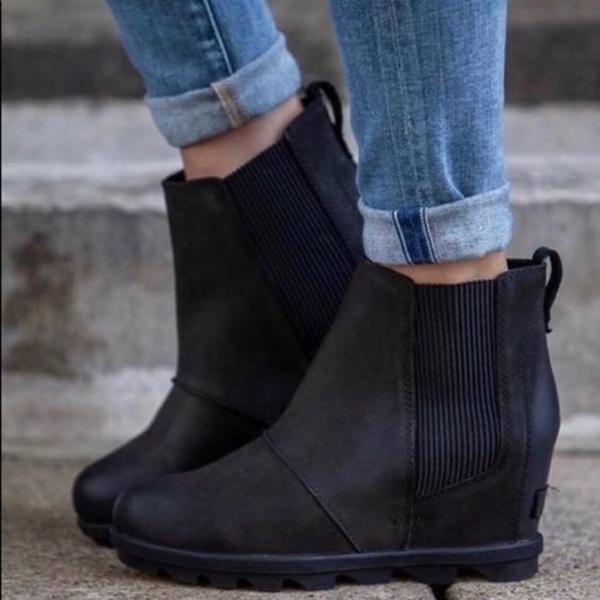 Lydiashoes Women Fashion Chelsea Wedge Boots