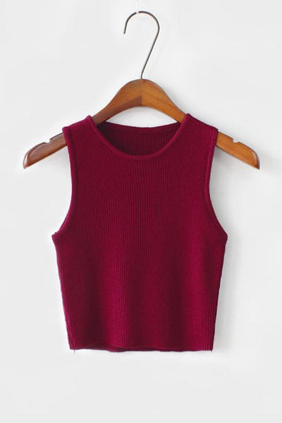 Solid Tank Crop Top - girlyrose.com