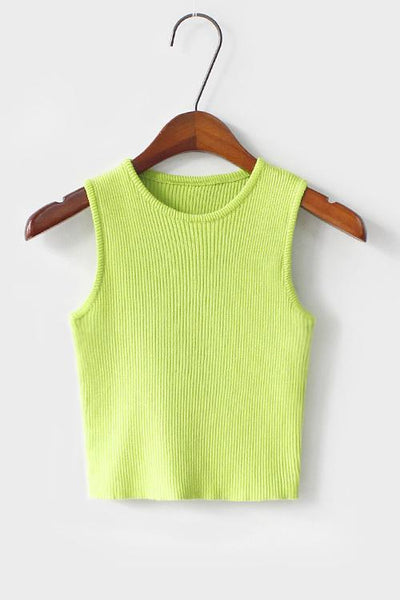 Solid Tank Crop Top - girlyrose.com