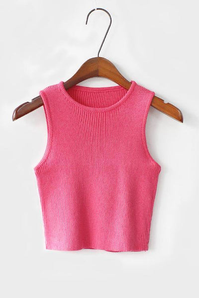 Solid Tank Crop Top - girlyrose.com