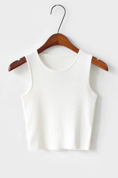 Solid Tank Crop Top - girlyrose.com