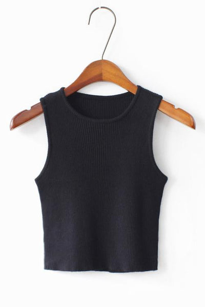Solid Tank Crop Top - girlyrose.com