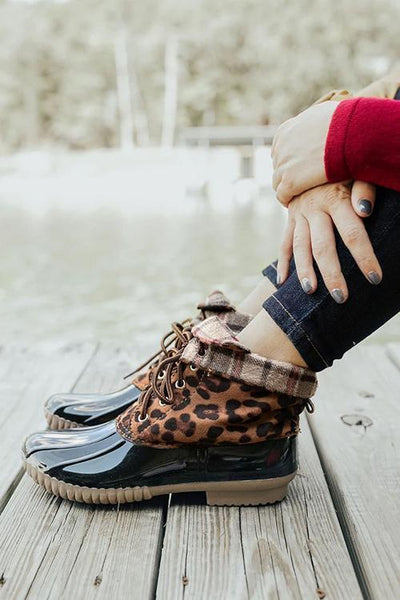 Leopard Lace Up Boots - girlyrose.com
