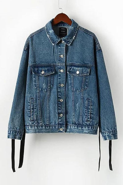 Lace Up Denim Jackets - girlyrose.com