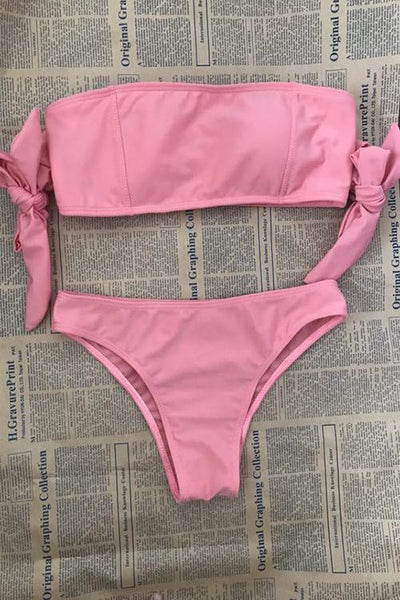 Solid Knot Bikini Set - girlyrose.com