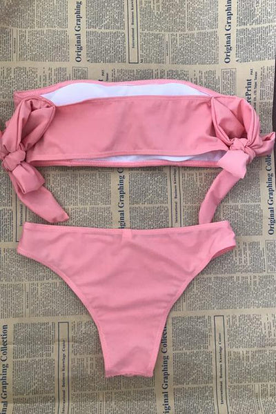 Solid Knot Bikini Set - girlyrose.com