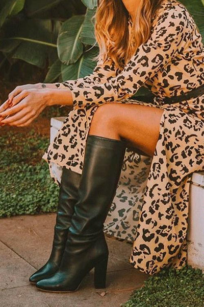 Drape High Heel Knee Boots - girlyrose.com