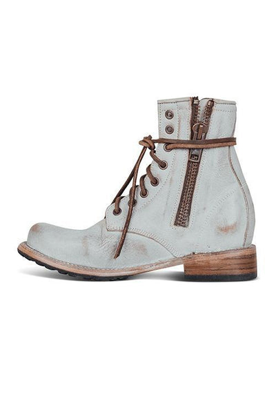 Lace Up Low Heel Boots - girlyrose.com