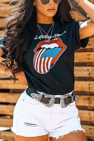 The Rolling Stones Tongue T Shirt - girlyrose.com