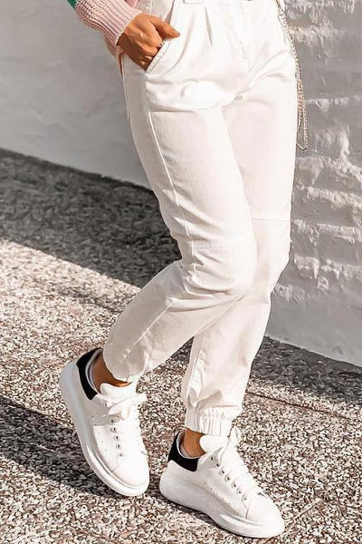 Lace Up White Sneakers - girlyrose.com