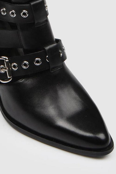 Hollow Buckle Ankle Boots - girlyrose.com