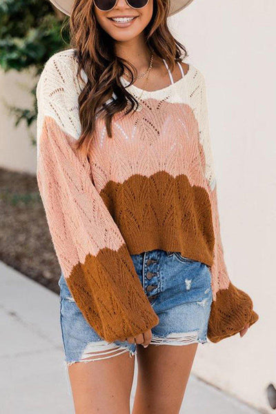 I Need A Latte Colorblock Sweater