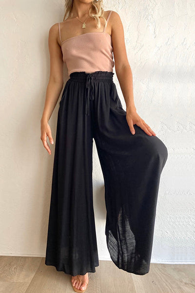 Drawstring Wide Leg Pants