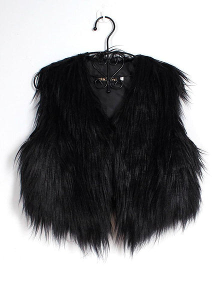 Women's Short Fur Vest Short Faux Fur Vest