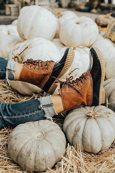 Leopard Lace Up Boots - girlyrose.com