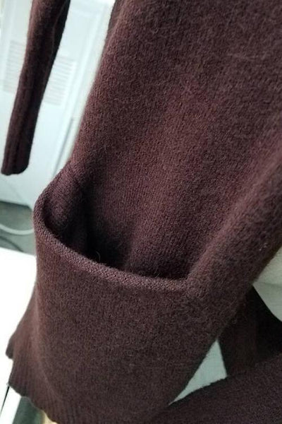 Pocket Knitting Long Coat - girlyrose.com