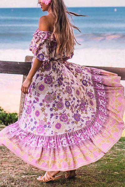 Floral Print Off Shoulder Skirts Set