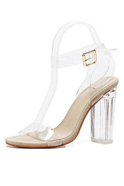 Clear High Heel Sandals - girlyrose.com