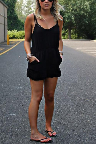 Pockets Slip Romper - girlyrose.com