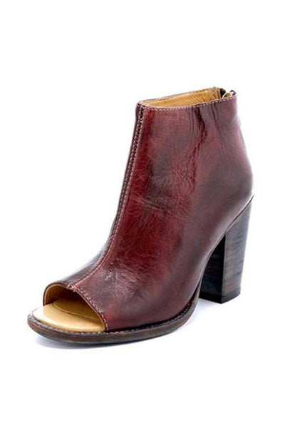 Peep Toe Zipper High Heel Boots - girlyrose.com