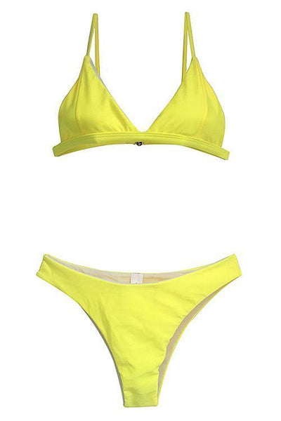 Simple Solid Bikini Set - girlyrose.com