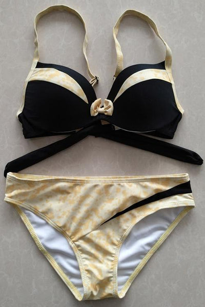 Patchwork Knot Bikini Set - girlyrose.com