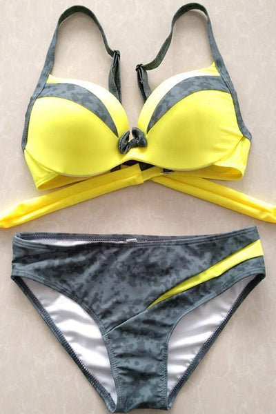 Patchwork Knot Bikini Set - girlyrose.com