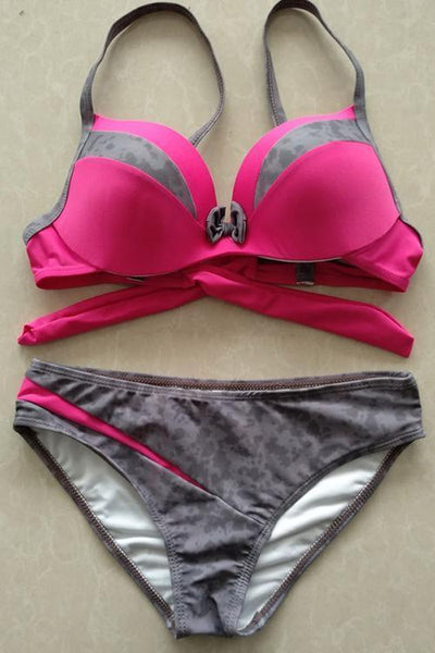 Patchwork Knot Bikini Set - girlyrose.com