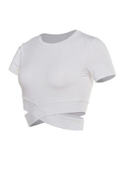 Cross Short Sleeve Crop T Shirt