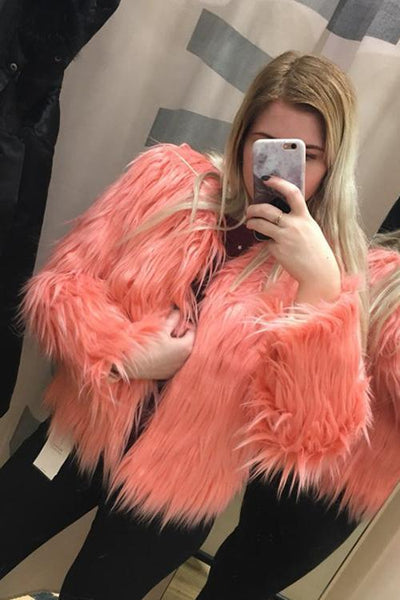 Faux Fur Coat - girlyrose.com