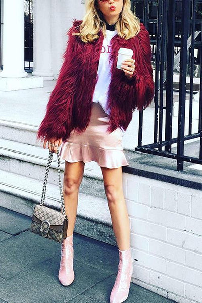 Faux Fur Coat - girlyrose.com