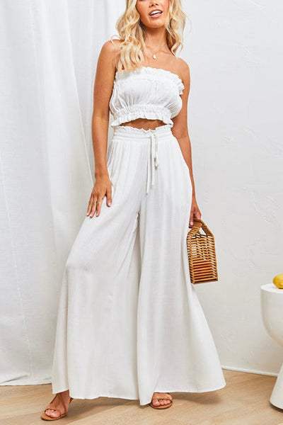 Drawstring Wide Leg Pants