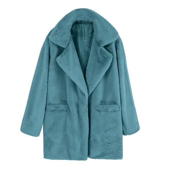Warm Turndown Collar Solid Coats-Corachic