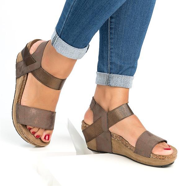 Lydiashoes Low Heel Wedge Sandals