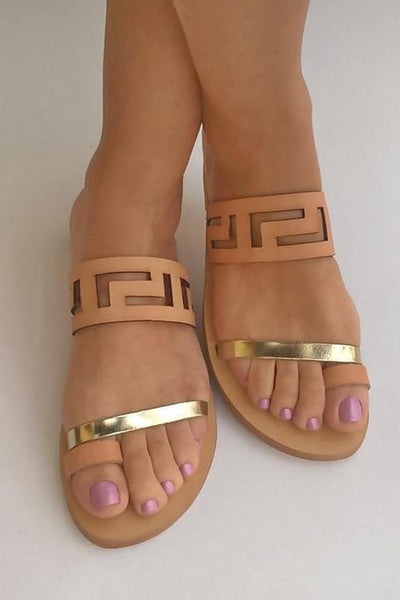 Open Toe Flat Sandals - girlyrose.com