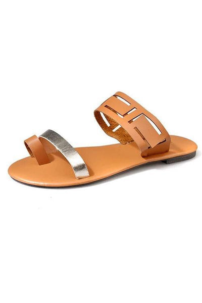 Open Toe Flat Sandals - girlyrose.com