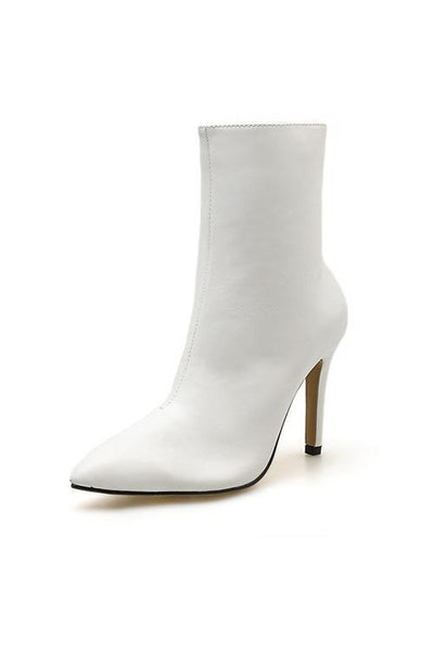 Zipper High Heel Ankle Boots - girlyrose.com