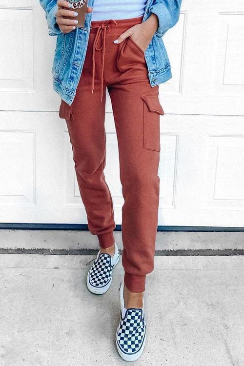 Pockets Drawstring Jogger - girlyrose.com