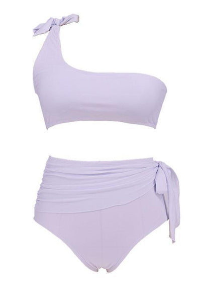 Tie Decor High Waist Bikini Set - girlyrose.com
