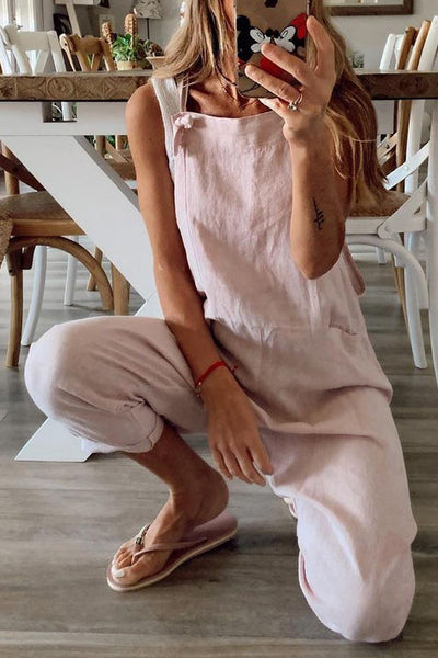 Pockets Loose Sleeveless Jumpsuit