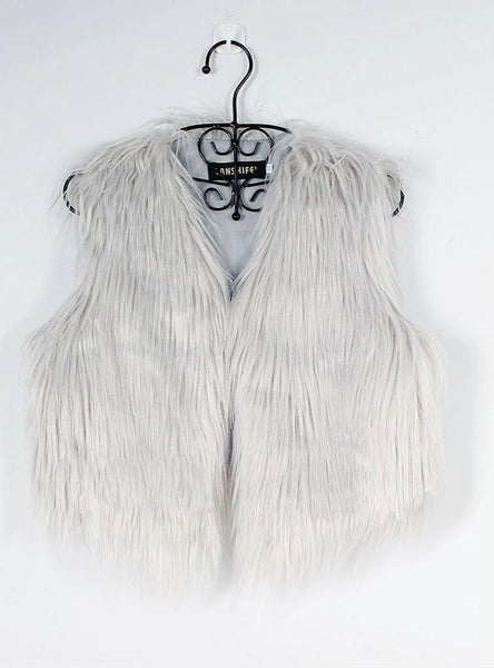 Women's Short Fur Vest Short Faux Fur Vest