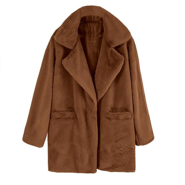 Warm Turndown Collar Solid Coats-Corachic