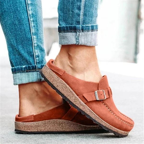 Lydiashoes Women Casual Comfy Leather Slip On Sandals