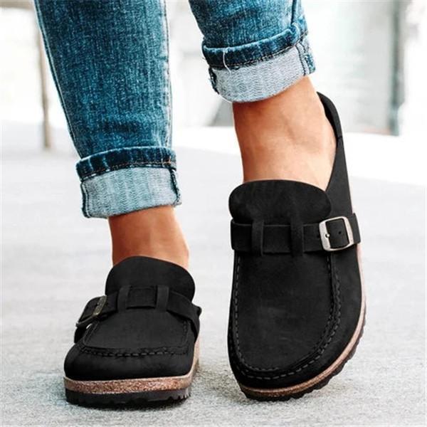 Lydiashoes Women Casual Comfy Leather Slip On Sandals