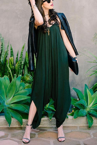 Solid Slip Harem Jumpsuit - girlyrose.com