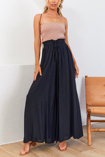 Drawstring Wide Leg Pants